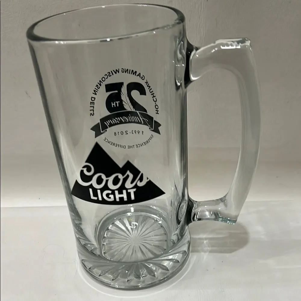 Coors Light Draft Beer Mug 7 In Tall 3 1/4 In Round 24 Oz Black 25 Anniversary